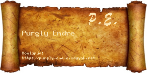 Purgly Endre névjegykártya